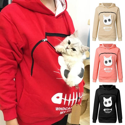 Hug Pouch Sweater for Pet Lovers – Cozy Cotton Design with Removable Lining and Kangaroo Pocket-2