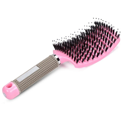 SilkyDetangle Comb - Bristle & Nylon Hairbrush for Effortless Styling