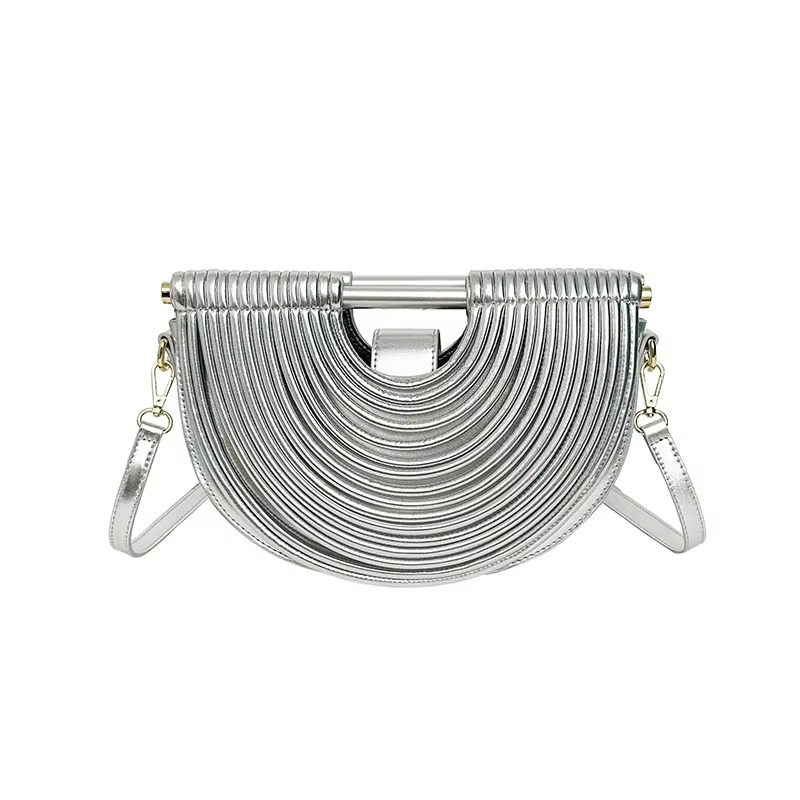 Hand-woven Rope Crescent Pattern Evening Bag 1
