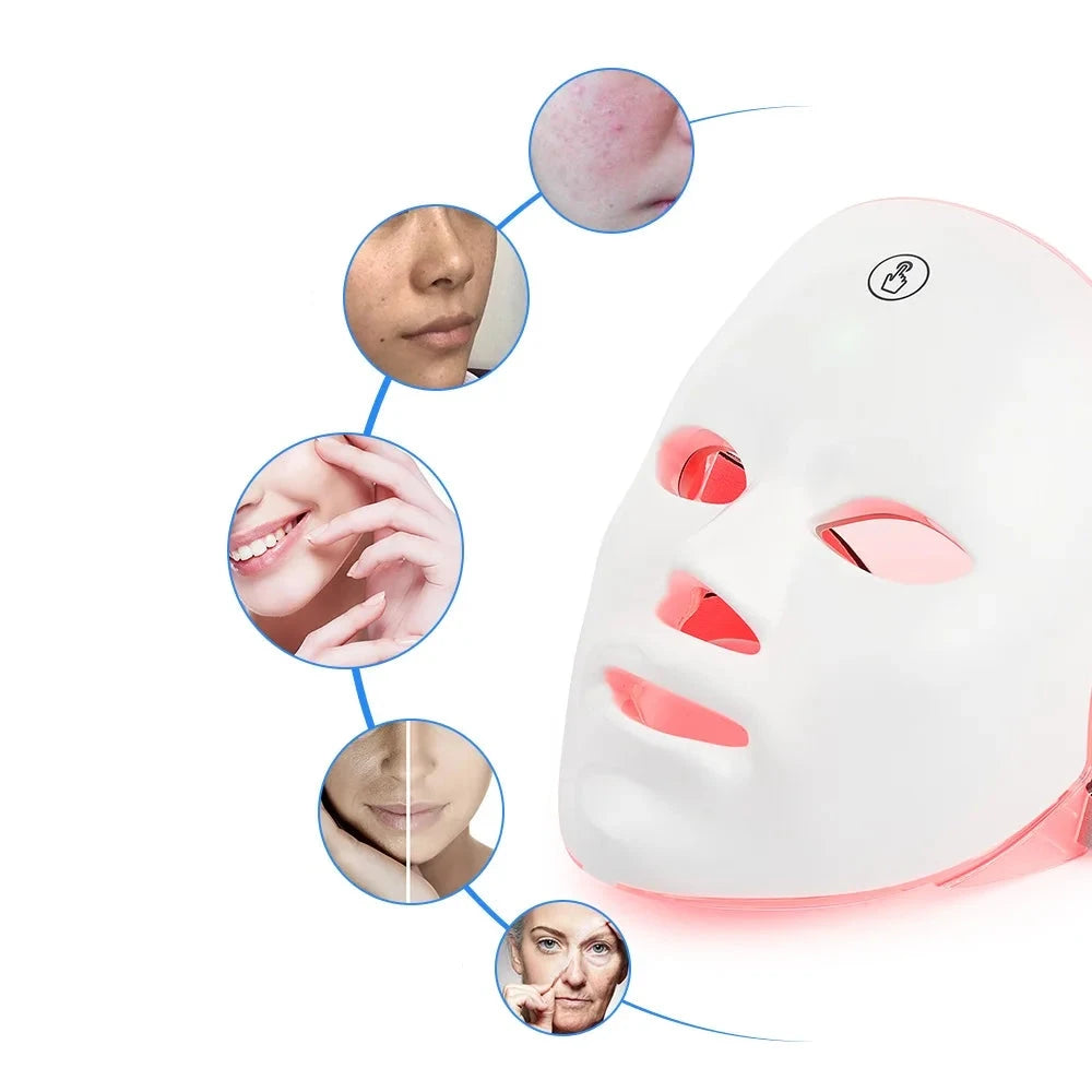 AgeGlow - 7-Color LED Therapy Mask for Facial Lifting & Whitening