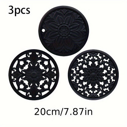 Heat Resistant Silicone Trivet Mat Set 0