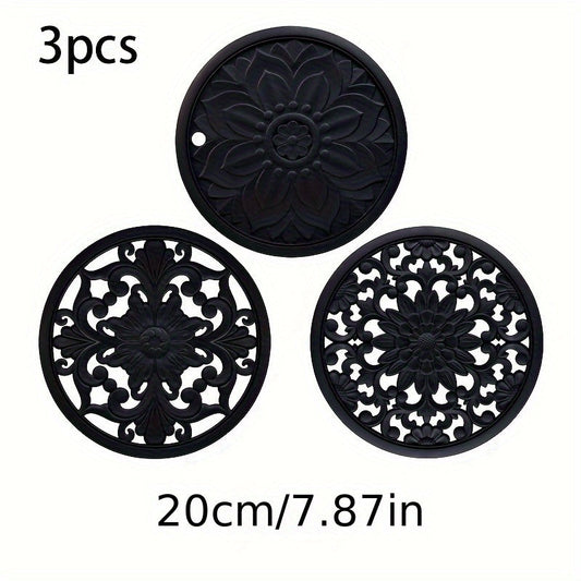 Heat Resistant Silicone Trivet Mat Set 0