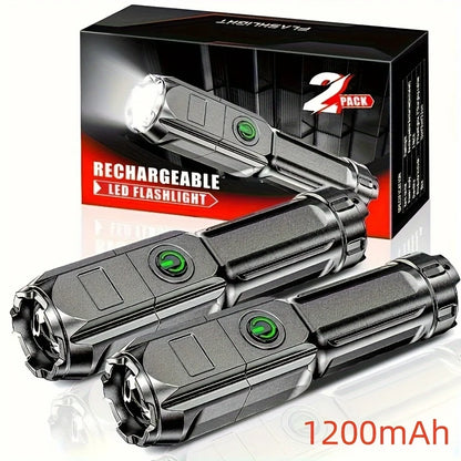 High-Power USB Rechargeable Flashlight with Waterproof Design and Telescopic Focus - Portable Torch Light 0