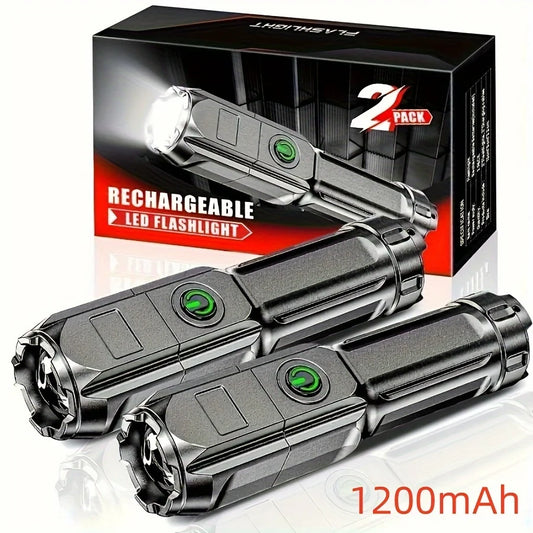 High-Power USB Rechargeable Flashlight with Waterproof Design and Telescopic Focus - Portable Torch Light 0