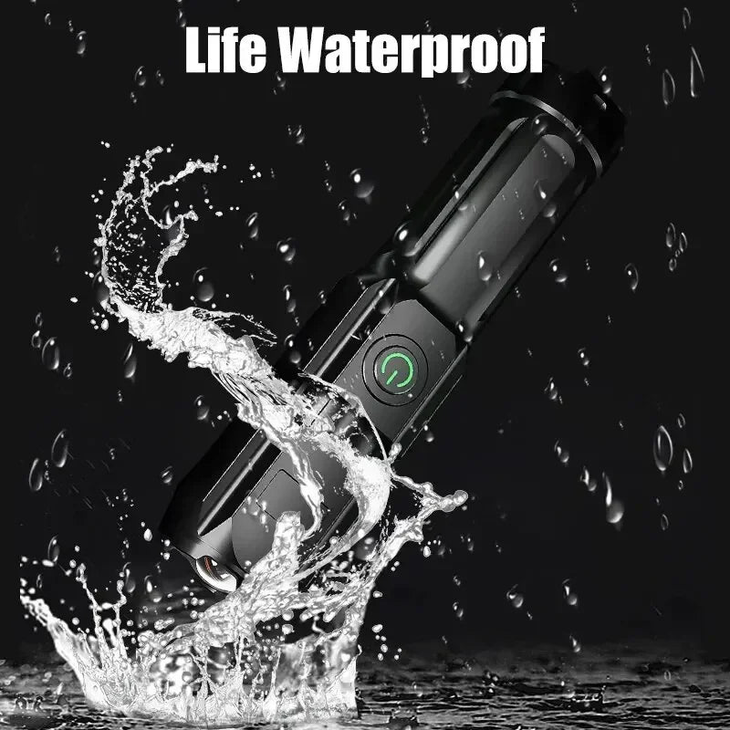 High-Power USB Rechargeable Flashlight with Waterproof Design and Telescopic Focus - Portable Torch Light 2