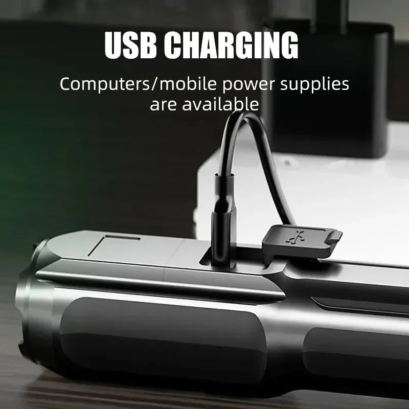 High-Power USB Rechargeable Flashlight with Waterproof Design and Telescopic Focus - Portable Torch Light 3