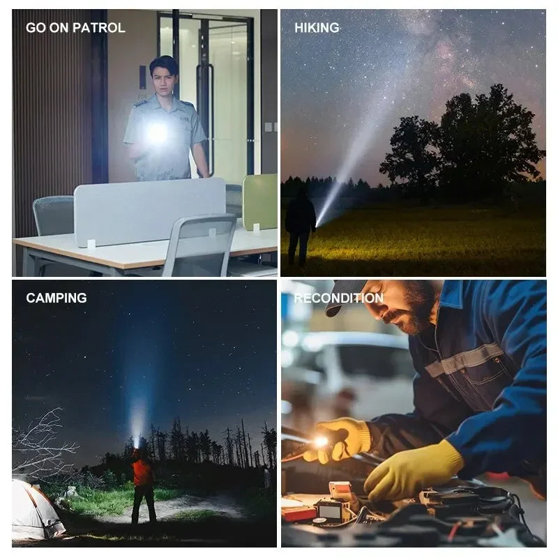 High-Power USB Rechargeable Flashlight with Waterproof Design and Telescopic Focus - Portable Torch Light 4