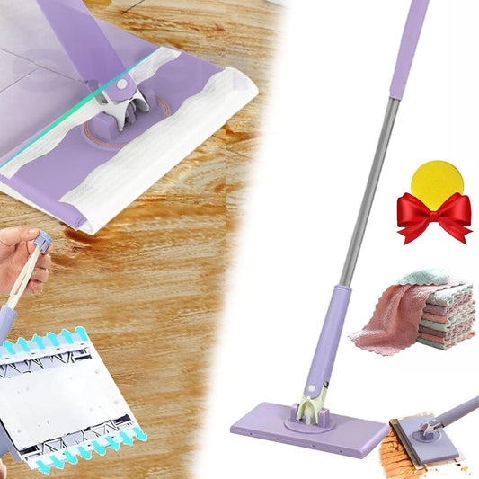 Innovative Cleaning Mop with 360° Swivel Head and Easy-Change Reusable Cloths - Eco-Friendly Design 0