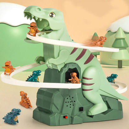 Interactive Dinosaur Race Track with Automatic Climbing Cars and LED Lighting for Kids 1