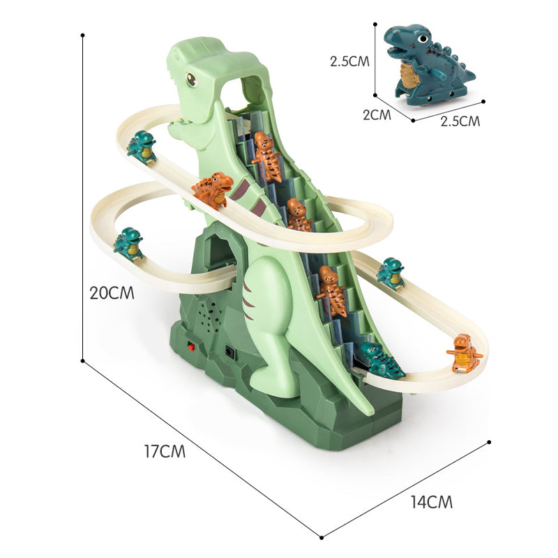 Interactive Dinosaur Race Track with Automatic Climbing Cars and LED Lighting for Kids 7
