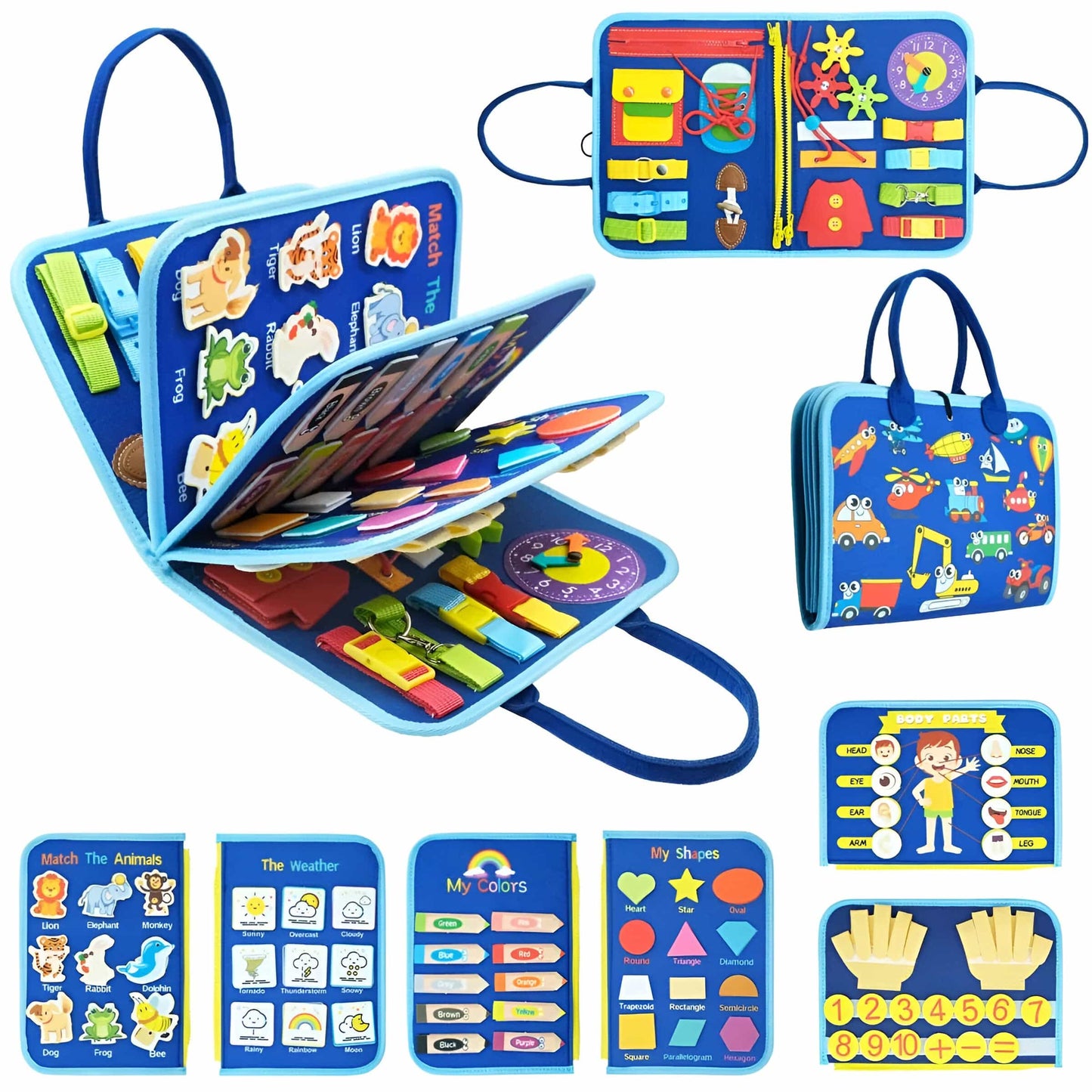 Interactive Montessori Learning Book for Kids – Engaging Activities with Laces, Zippers, and Buttons 0