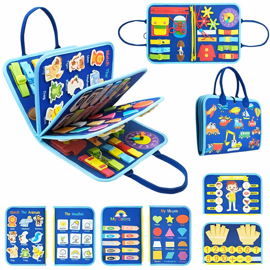 Interactive Montessori Learning Book for Kids – Engaging Activities with Laces, Zippers, and Buttons 0