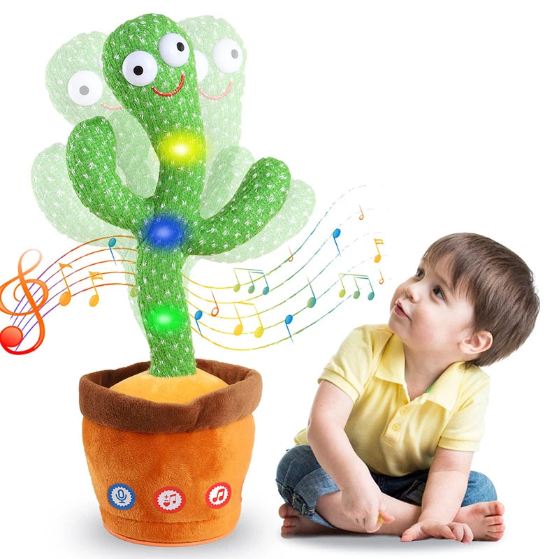 Interactive Talking Cactus Plush Toy for Kids – Soft Dancing Electronic Toy with Colorful Accents 1