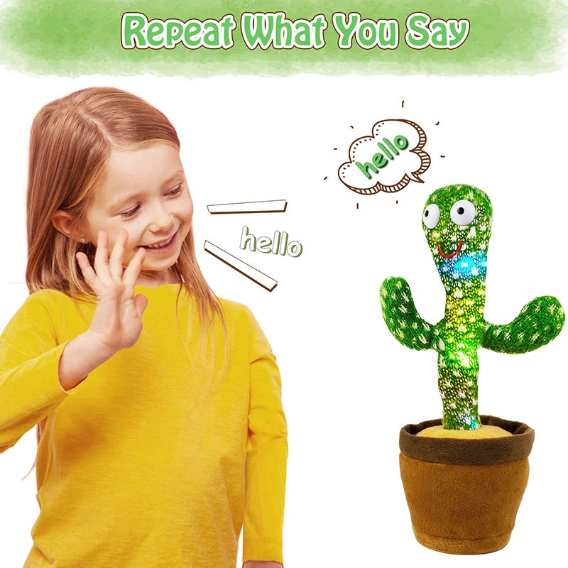 Interactive Talking Cactus Plush Toy for Kids – Soft Dancing Electronic Toy with Colorful Accents 2