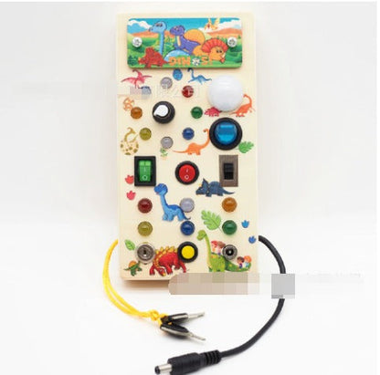 Interactive Wooden LED Game Board for Toddlers – Montessori Toy with 15 Colorful Lights and 9 Switches 2