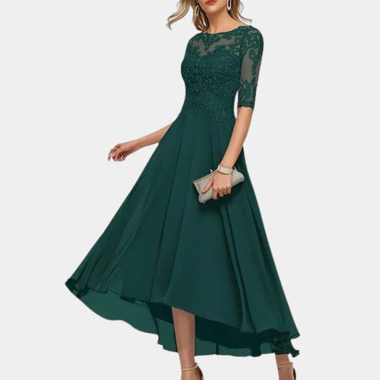 Elegant Ankle-Length Chiffon Dress for Women - Formal A-Line Maxi Dress-1