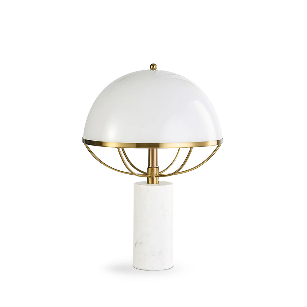 LuxeGlow – Lampada in Vetro con Finitura Dorata e Base in Marmo