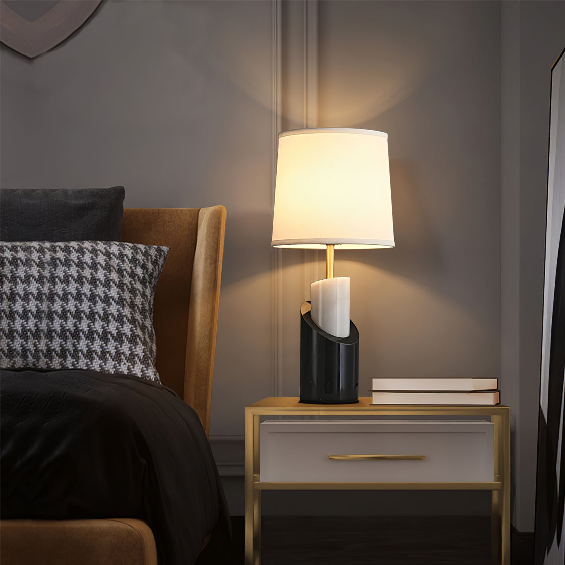 BrassAura – Marble Table Lamp with Luxe Brass Finish