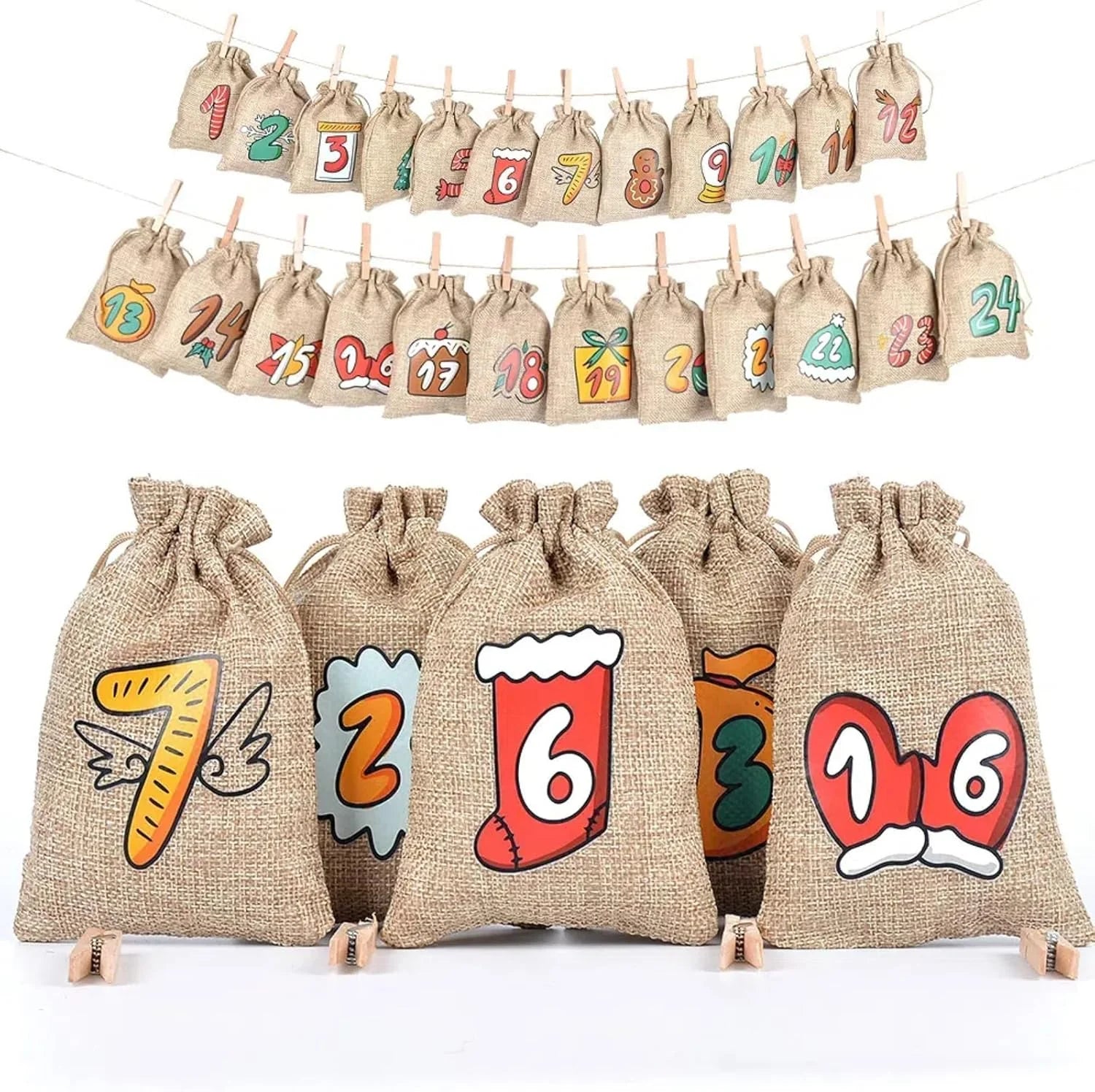 JuteNest | Charming Eco-Friendly Advent Countdown Hanging Calendar 1