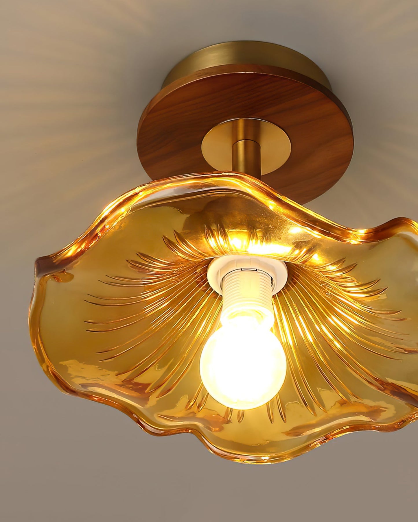 TimberLuxe - Wooden Ceiling Lamp with Graceful Form and Cozy Light