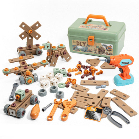 Kids Construction Tool Set – Safe Learning Kit for Ages 3+, Includes Hammer, Screwdriver, and Toolbox 0