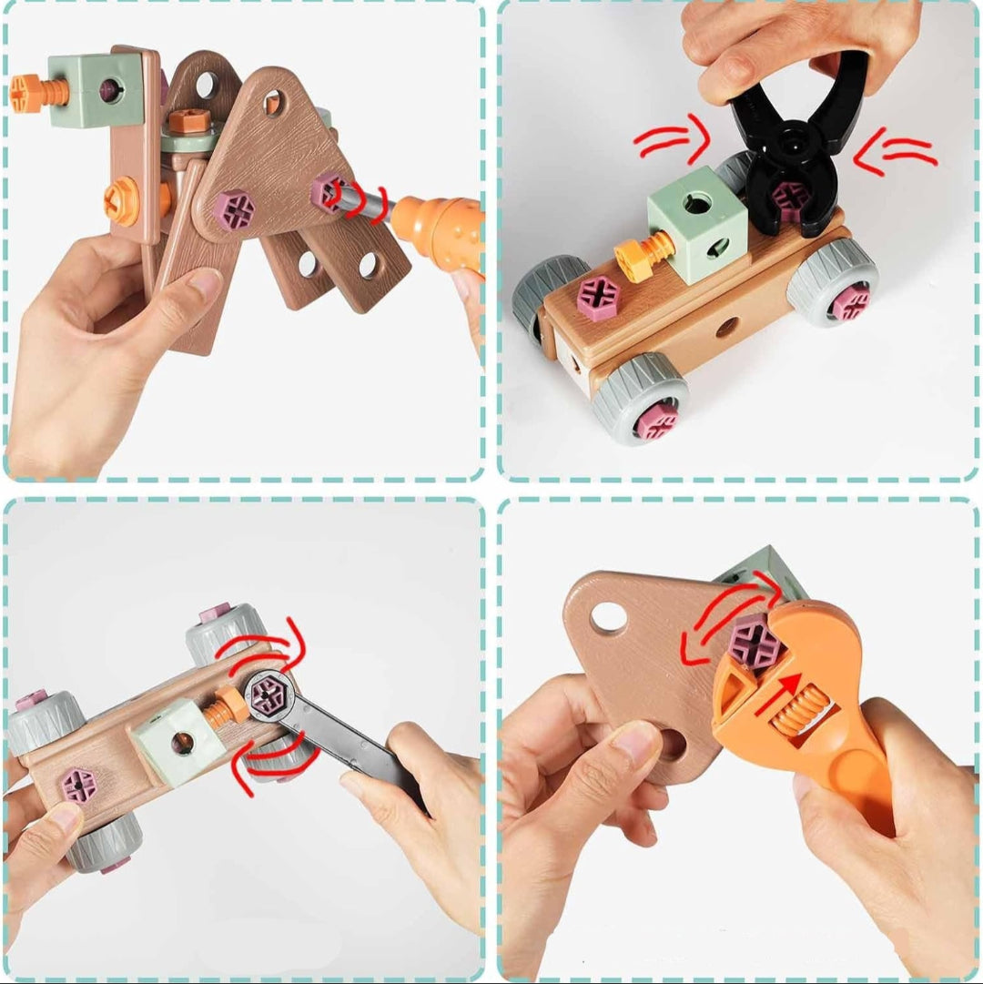 Kids Construction Tool Set – Safe Learning Kit for Ages 3+, Includes Hammer, Screwdriver, and Toolbox 3