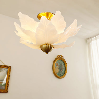 FoliageGlow - Deckenlampe mit Glasblatt-Design und sanfter Beleuchtung