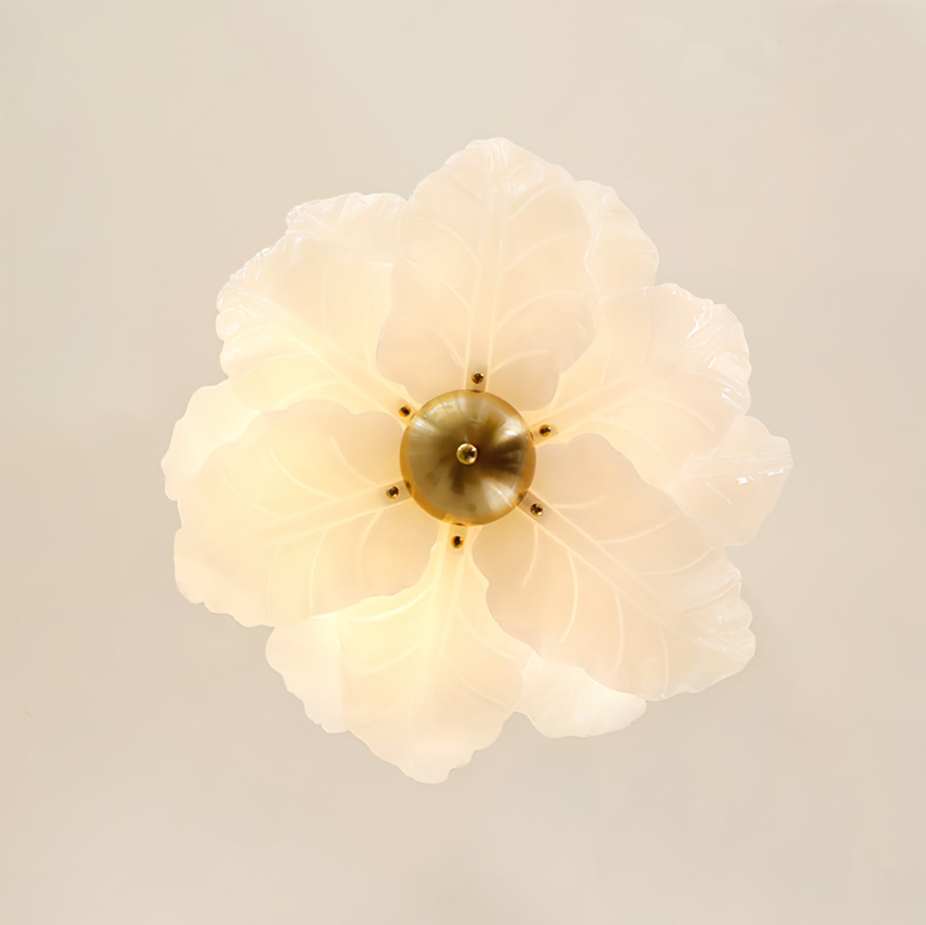 FoliageGlow - Deckenlampe mit Glasblatt-Design und sanfter Beleuchtung