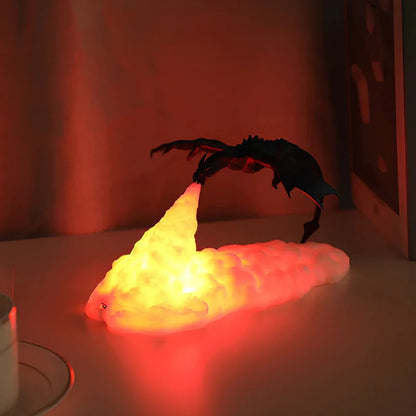 Led Night Light Dragon Flame Lamp Sculpture 0