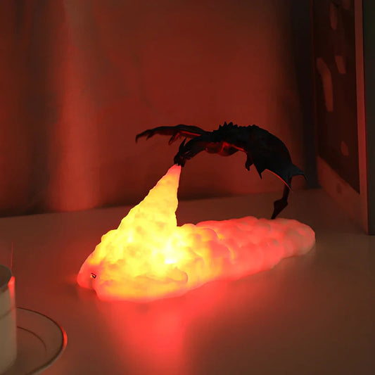 Led Night Light Dragon Flame Lamp Sculpture 0