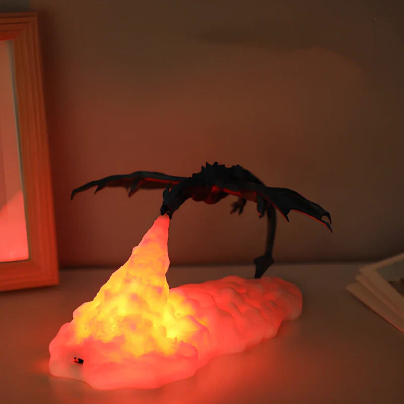 Led Night Light Dragon Flame Lamp Sculpture 1