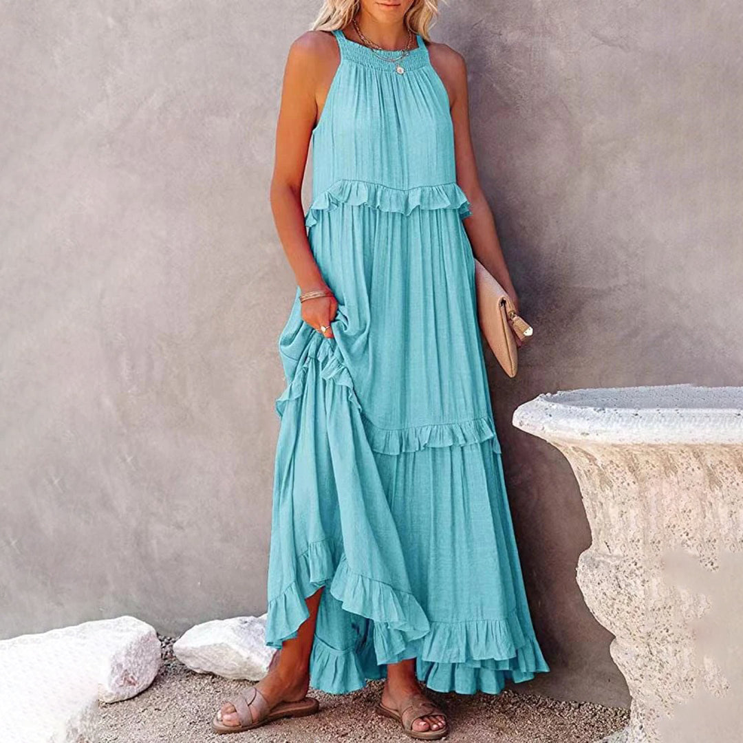 Elegant Layered Floral Maxi Dress for Women - Versatile Long Dress for All Occasions-5