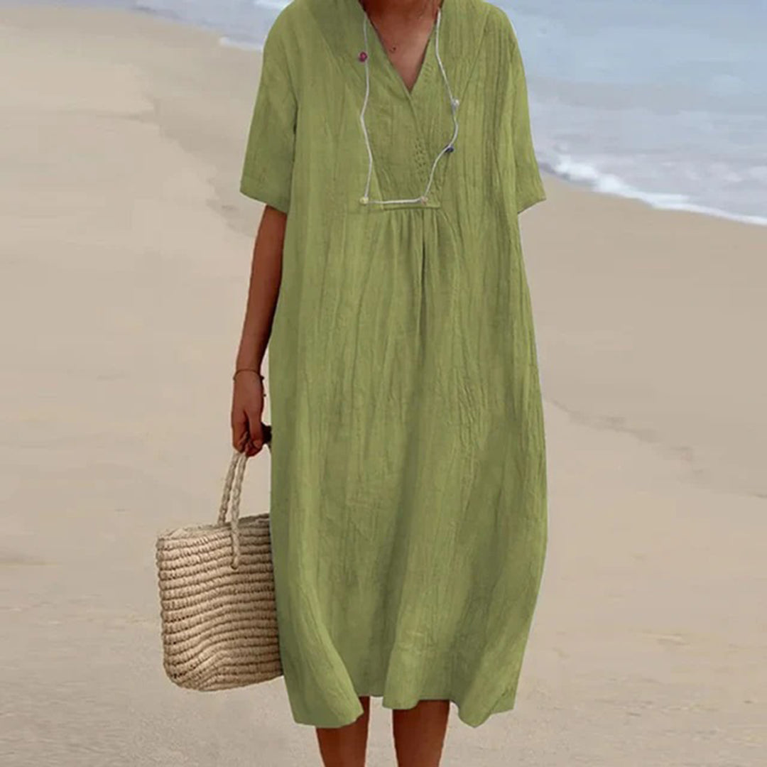 Brigitte - Women's Summer Dress, Lightweight Casual Loose Fit in Vibrant Colors-4