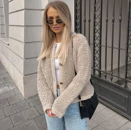 Lila | Cozy Soft Fleece Button Front Jacket for Women 1