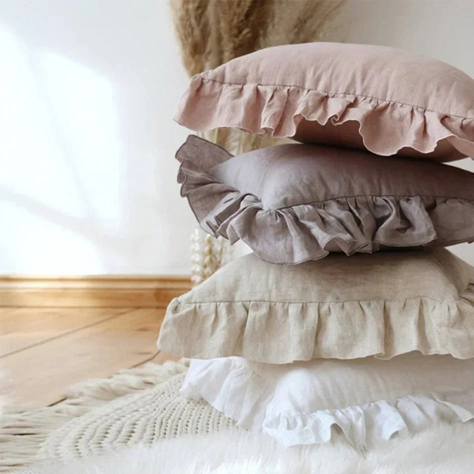 LinenRuffle | Elegant Soft Textured Decorative Pillow Cover 2