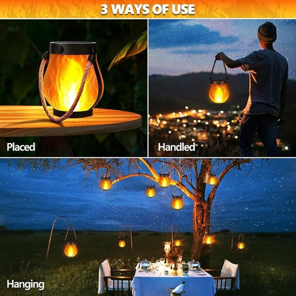 LumaGlow | Stylish Waterproof Solar Lantern with Flickering Flame Effect 4