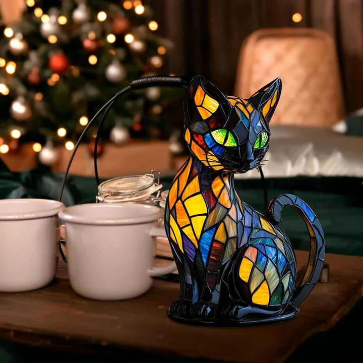 LumiPaws | Stained Glass Cat Table Lamp – Artistic Ambient Light for Home Décor 1