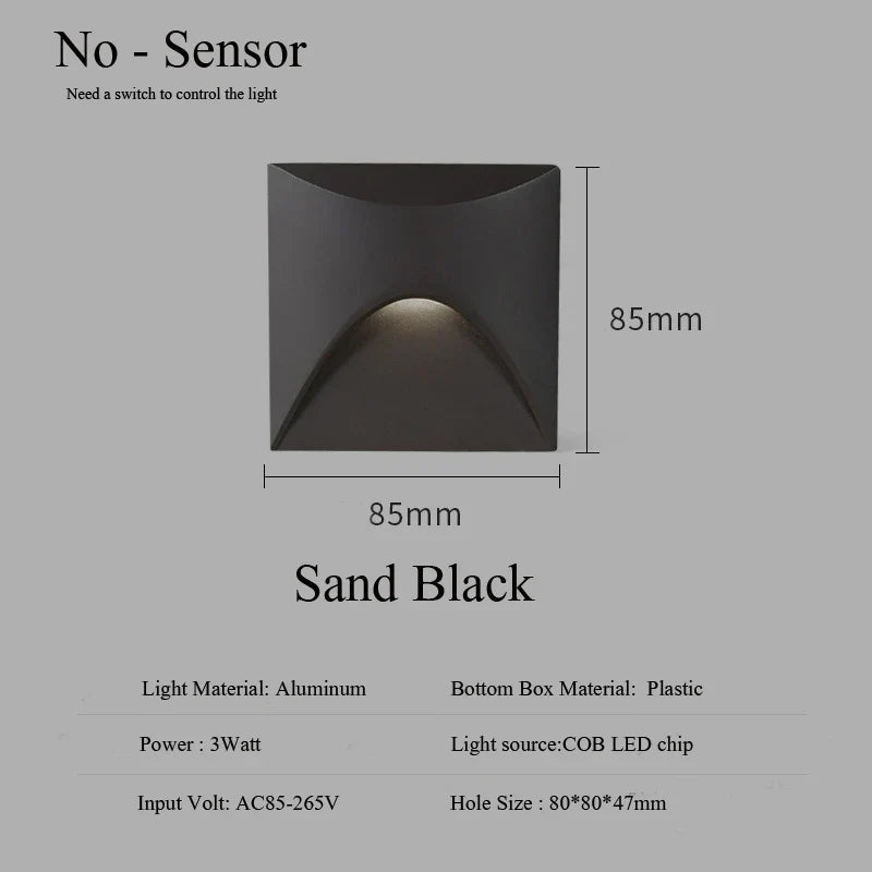 Luminara | Stylish Waterproof LED Outdoor Wall Step Light Fixture 8