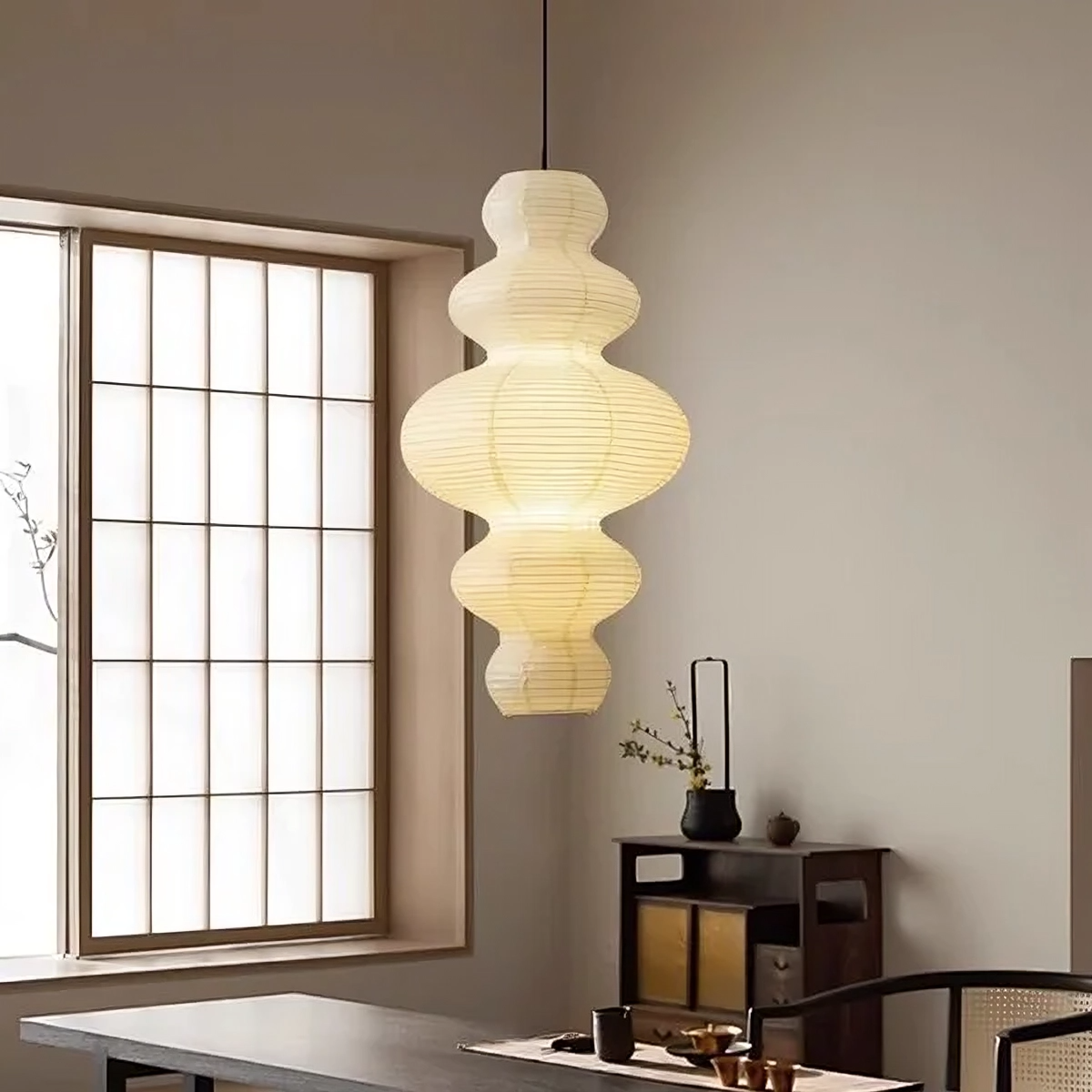Lumory | Multi-layered Rice Paper Pendant Lamp for Minimalist Elegance 1