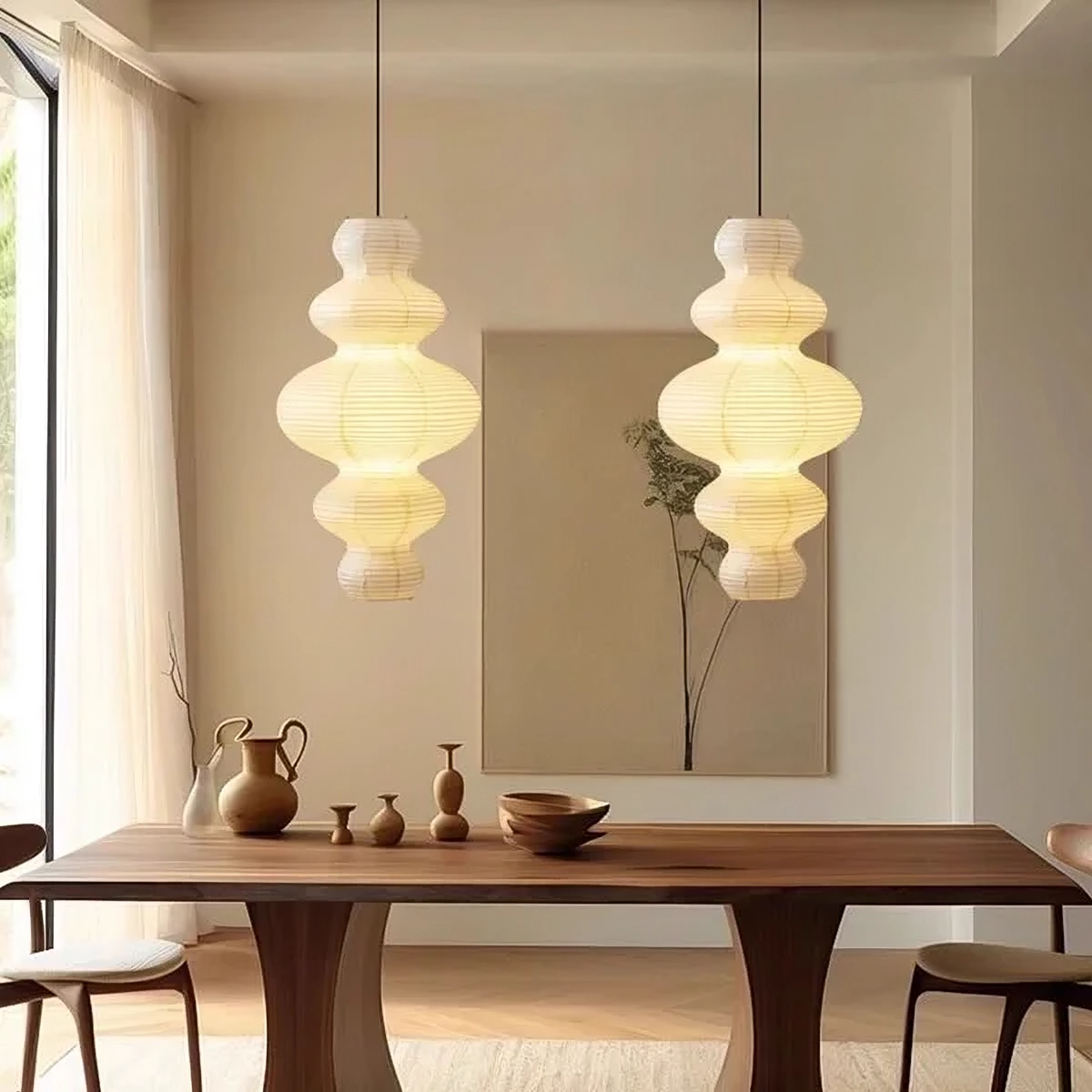 Lumory | Multi-layered Rice Paper Pendant Lamp for Minimalist Elegance 2