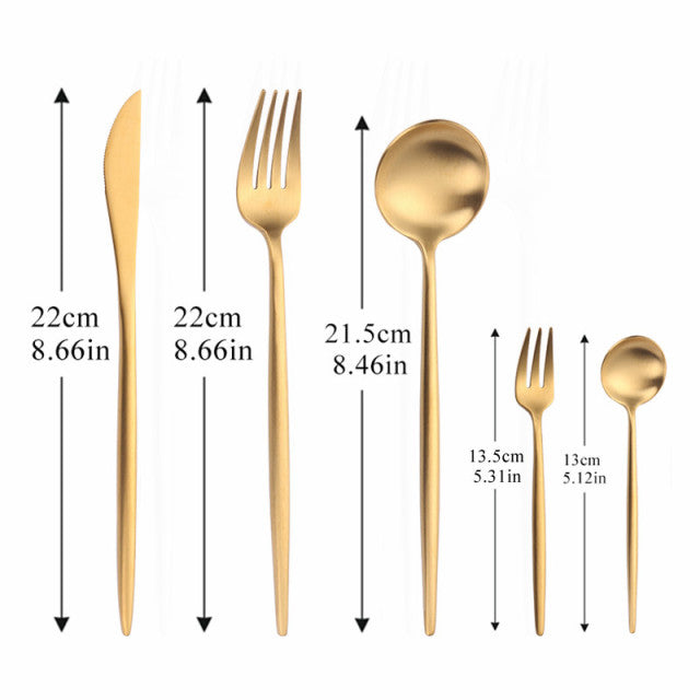 LuxeSteel | Elegant Modern Minimalist Cutlery Set in Timeless Colors 0