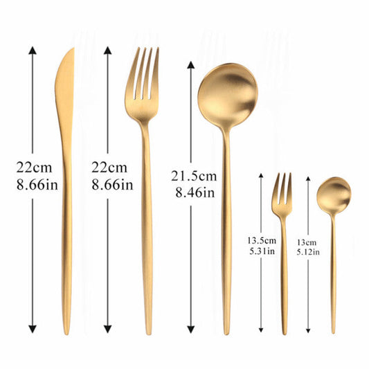 LuxeSteel | Elegant Modern Minimalist Cutlery Set in Timeless Colors 0