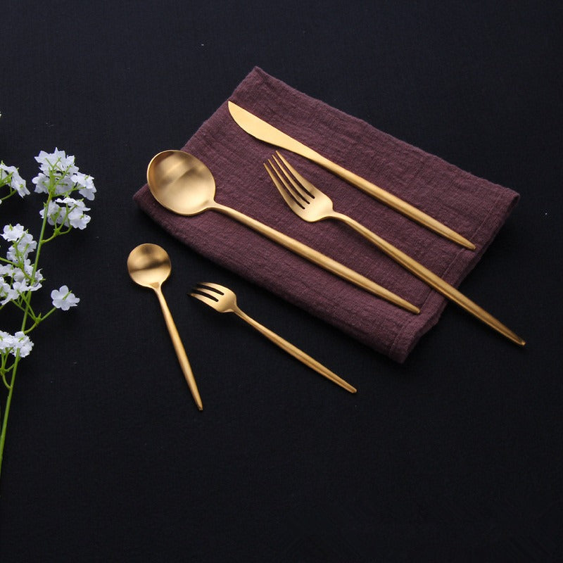 LuxeSteel | Elegant Modern Minimalist Cutlery Set in Timeless Colors 1
