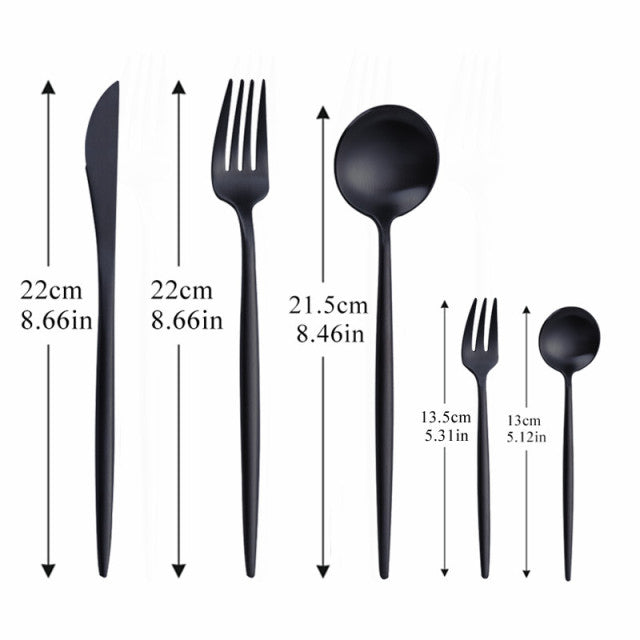LuxeSteel | Elegant Modern Minimalist Cutlery Set in Timeless Colors 4