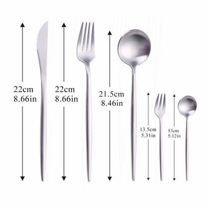 LuxeSteel | Elegant Modern Minimalist Cutlery Set in Timeless Colors 5