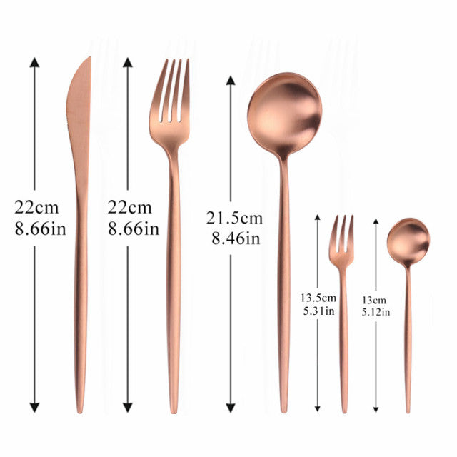 LuxeSteel | Elegant Modern Minimalist Cutlery Set in Timeless Colors 6
