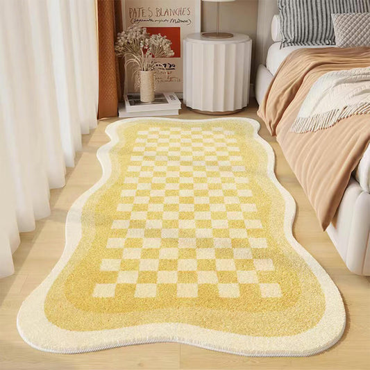 Luxora | Elegant Soft Faux Cashmere Checkerboard Bedside Rug 0