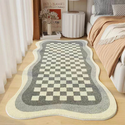 Luxora | Elegant Soft Faux Cashmere Checkerboard Bedside Rug 2