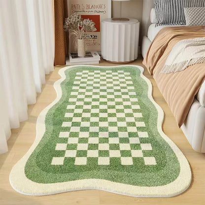 Luxora | Elegant Soft Faux Cashmere Checkerboard Bedside Rug 4