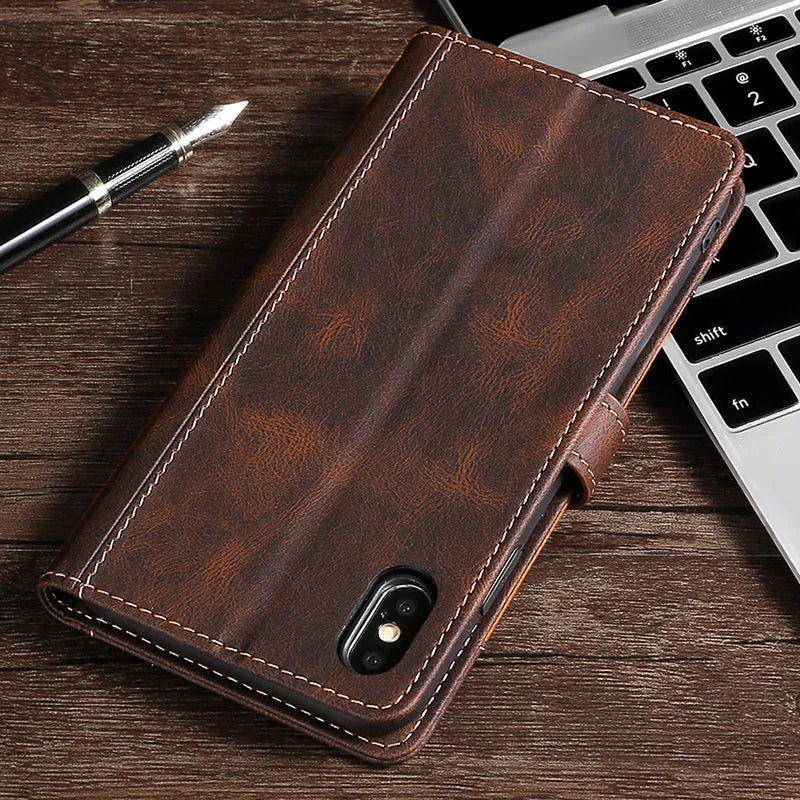 LuxuraCase | Stylish Magnetic Leather Wallet Case for iPhone 5